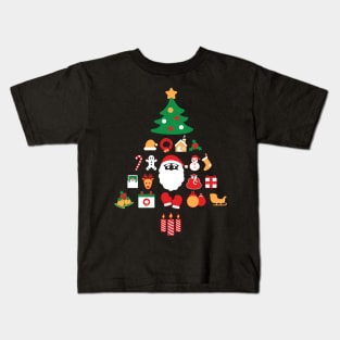 Christmas Tree From Christmas Symbols Kids T-Shirt